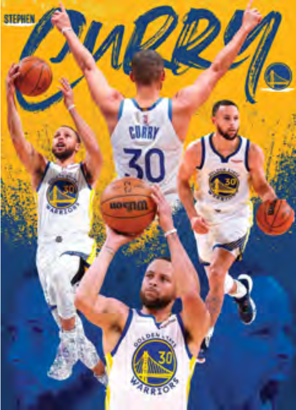 Affiche Poster Plastifié STEPHEN CURRY JAUNE