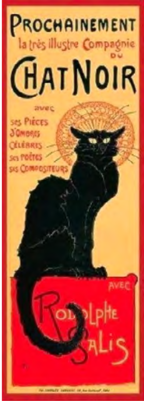 CHAT NOIR FORMAT DE PORTE