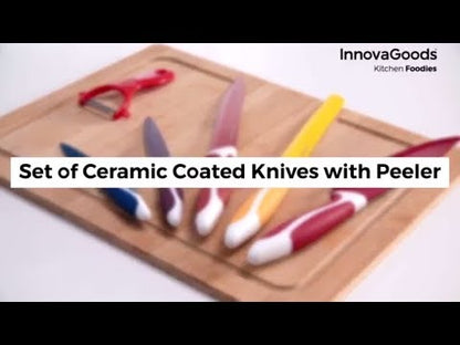 Ensemble de Couteaux en Céramique et Éplucheur Knoolvs InnovaGoods 6 Pièces
